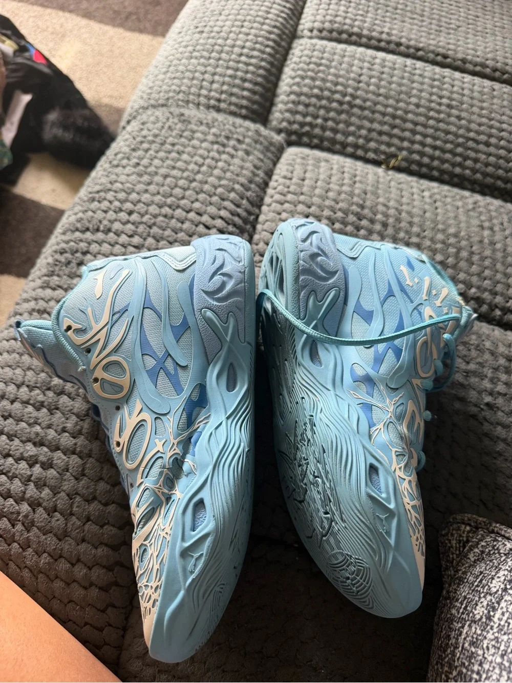 Kids Blue Graphic Athletic Shoes